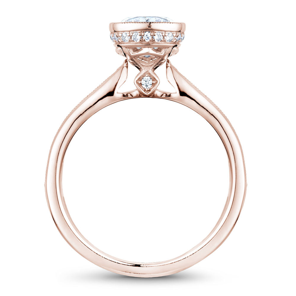 Noam Carver Cushion Shaped Bezel Top Micropavé Diamond Engagement Ring B145-13A
