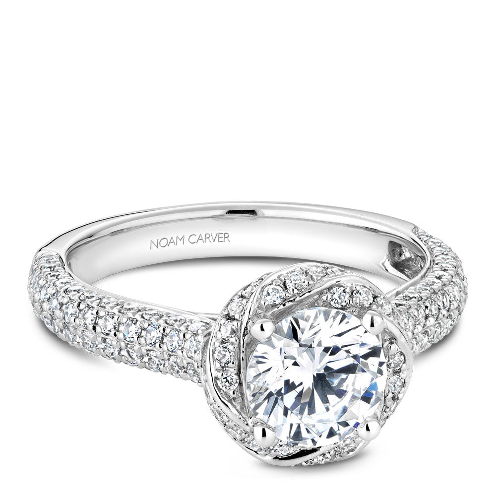 Noam Carver Twisted Halo Top Diamond Rollover Engagement Ring B164 01A