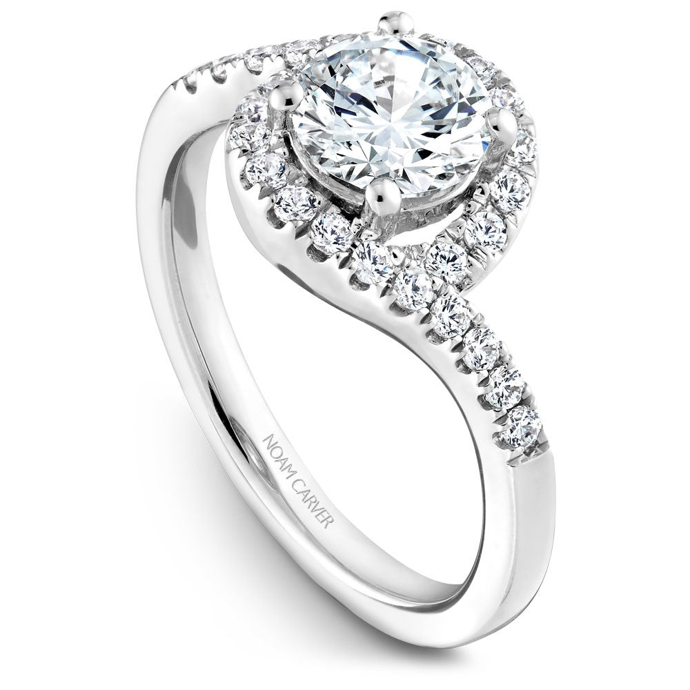 Noam Carver Curved Halo Diamond Engagement Ring B186-01A