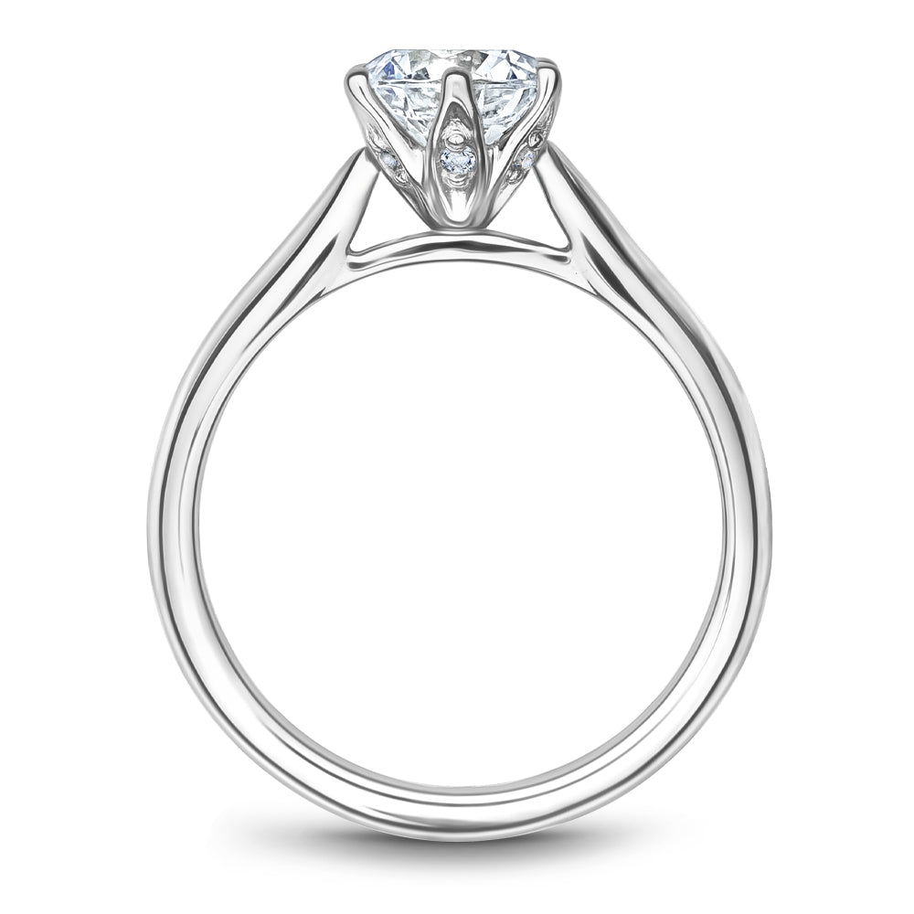 Noam Carver Classic Solitaire Engagement Ring with Diamond Detail Setting B200-01A