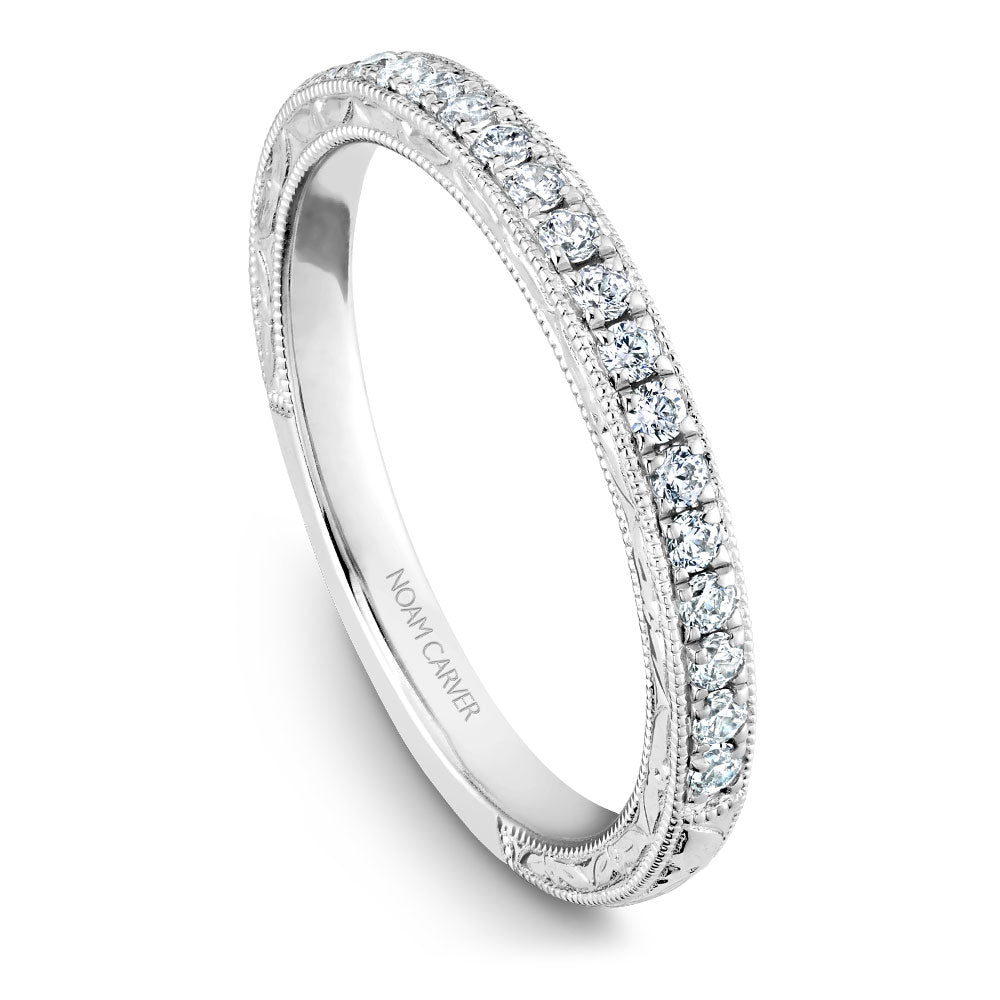 Noam Carver Hand Engraved Diamond Wedding Band B206-01B