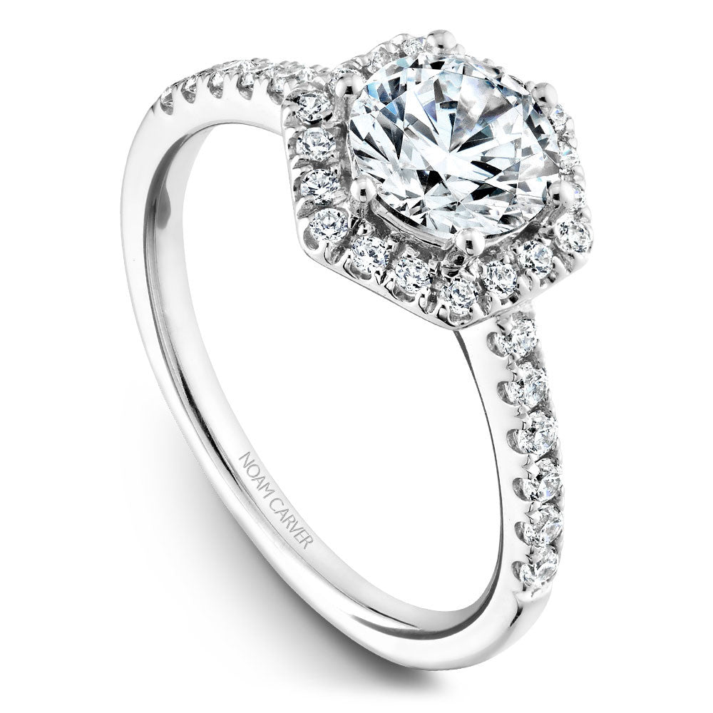 Noam Carver Hexagon Halo Diamond Engagement Ring B214-01A