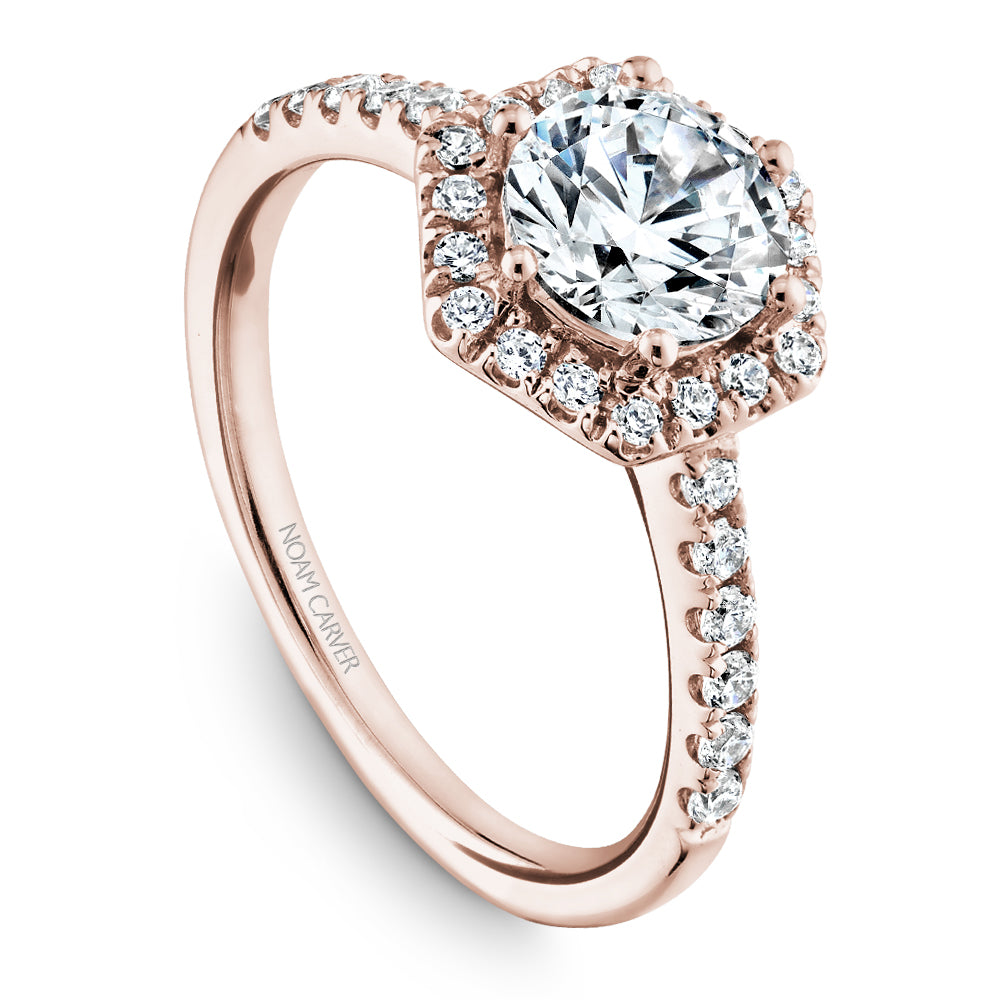 Noam Carver Hexagon Halo Diamond Engagement Ring B214-01A