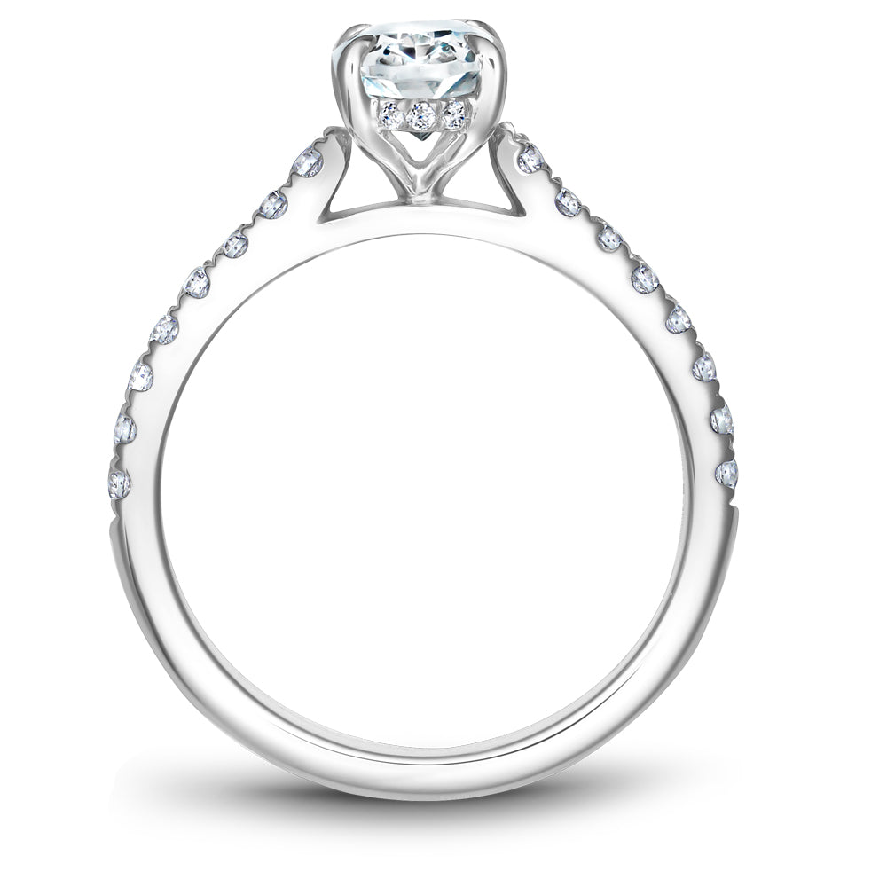 Noam Carver Oval Center Diamond Engagement Ring with Diamond Peek-A-Boo Halo B238-02A