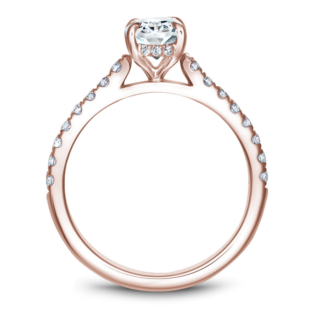 Noam Carver Oval Center Diamond Engagement Ring with Diamond Peek-A-Boo Halo B238-02A