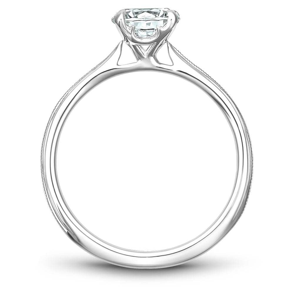 Noam Carver Classic Solitaire with Milgrain Accent Engagement Ring B247-01A