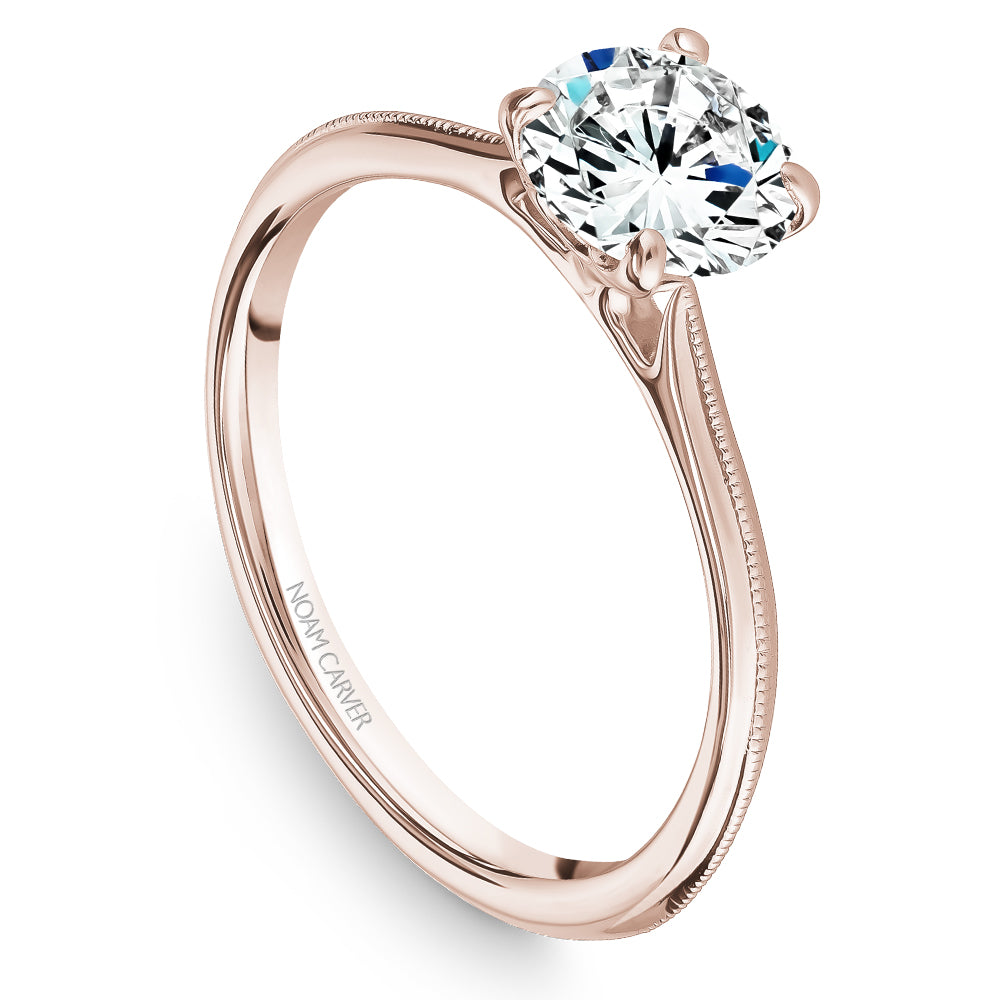 Noam Carver Classic Solitaire with Milgrain Accent Engagement Ring B247-01A