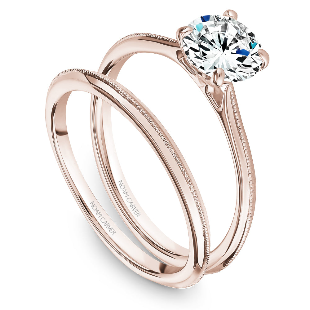 Noam Carver Classic Solitaire with Milgrain Accent Engagement Ring B247-01A