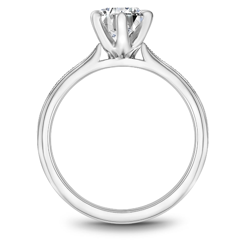 Noam Carver Classic Solitaire with Milgrain Accent Engagement Ring B247-04A