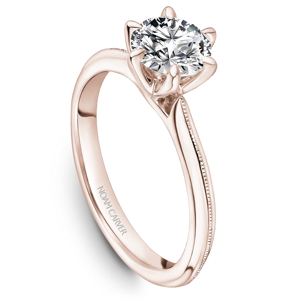 Noam Carver Classic Solitaire with Milgrain Accent Engagement Ring B247-04A