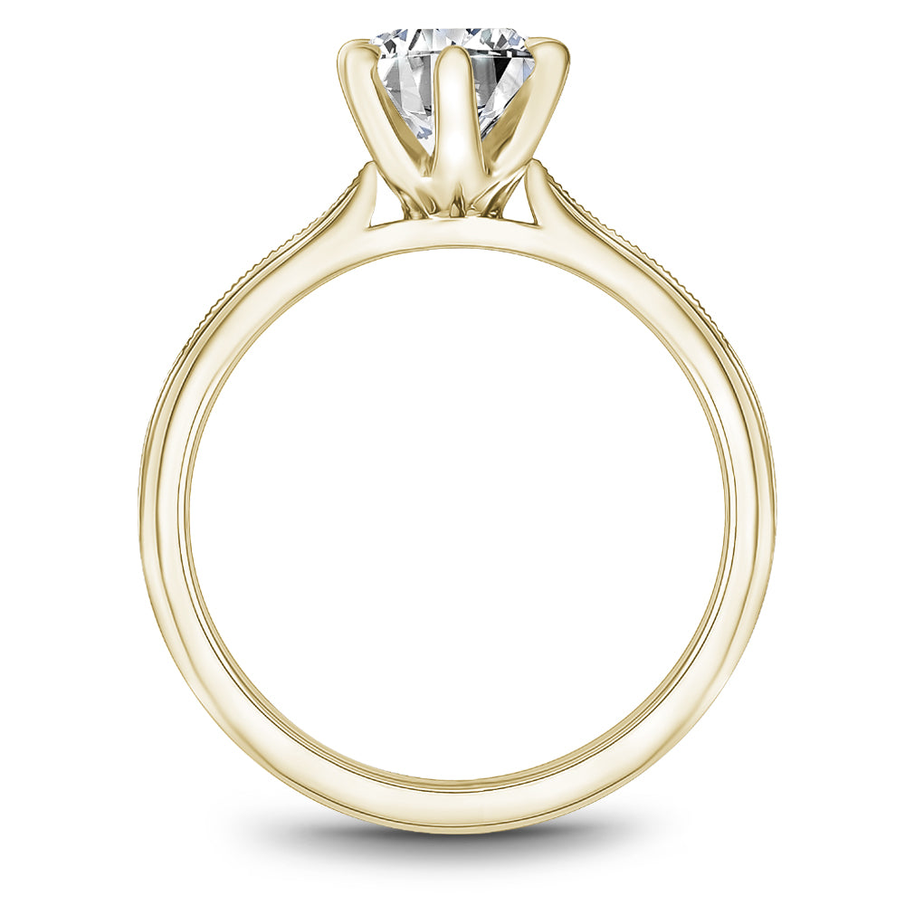 Noam Carver Classic Solitaire with Milgrain Accent Engagement Ring B247-04A