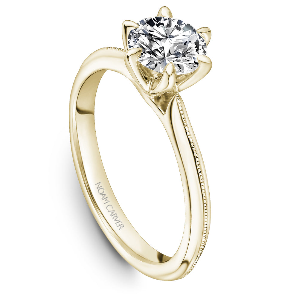 Noam Carver Classic Solitaire with Milgrain Accent Engagement Ring B247-04A