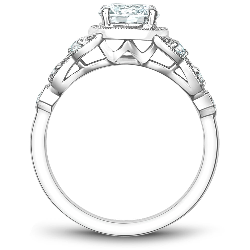 Noam Carver Vintage Inspired Floral Design Diamond Engagement Ring B252-01A