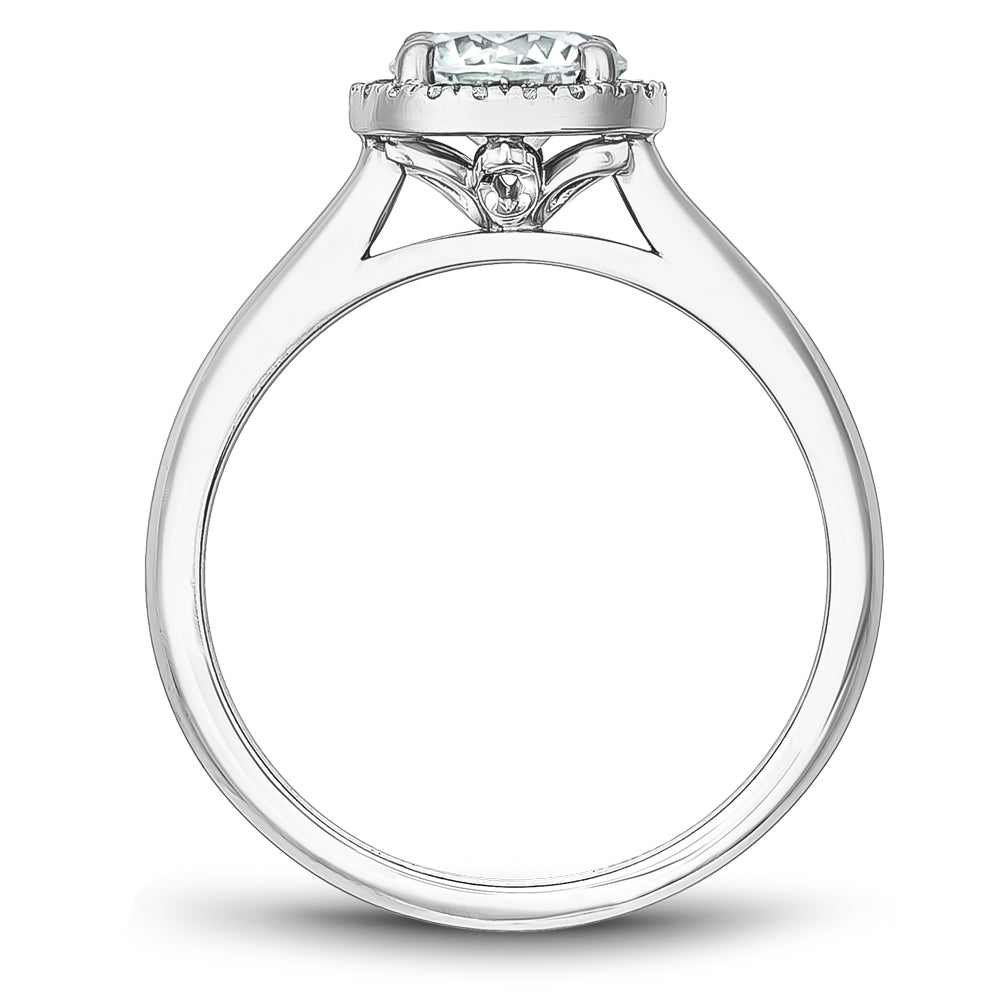 Noam Carver Petite Diamond Halo Solitaire Engagement Ring B260-01A