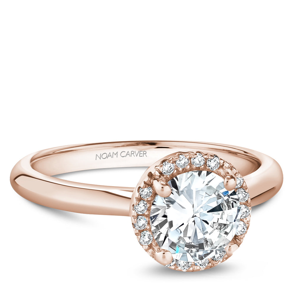 French Pave Round Petite diamond Engagement Ring In 14K White Gold |  Fascinating Diamonds