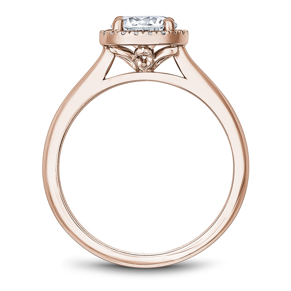 Noam Carver Petite Diamond Halo Solitaire Engagement Ring B260-01A