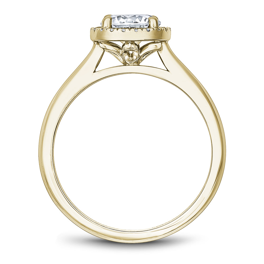 Noam Carver Petite Diamond Halo Solitaire Engagement Ring B260-01A
