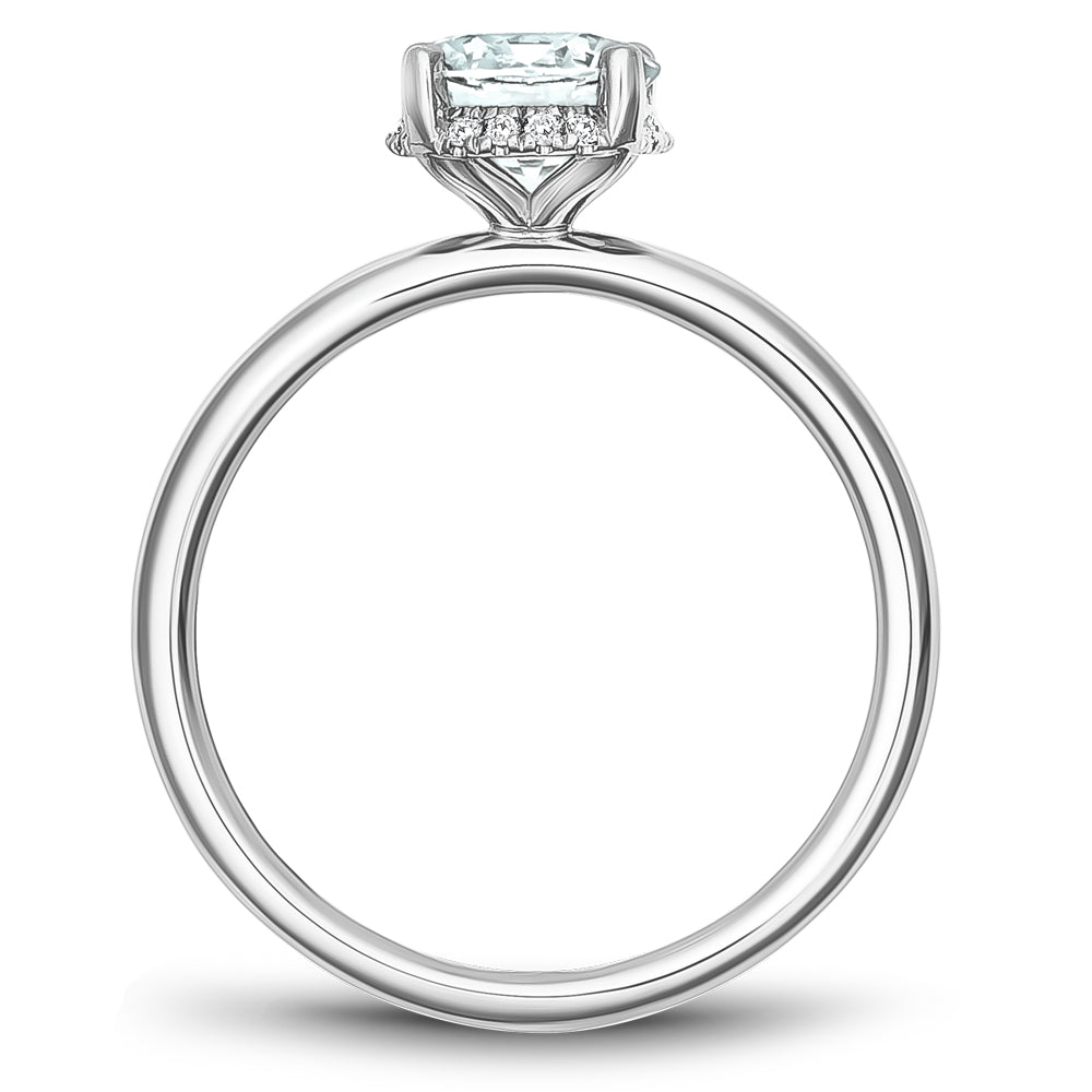 Noam Carver Diamond Rollover Halo Solitaire Engagement Ring B263-02A