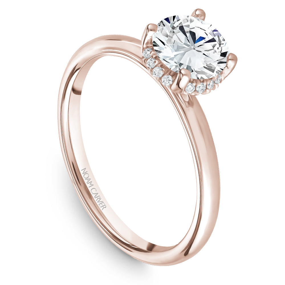 Noam Carver Diamond Rollover Halo Solitaire Engagement Ring B263-02A