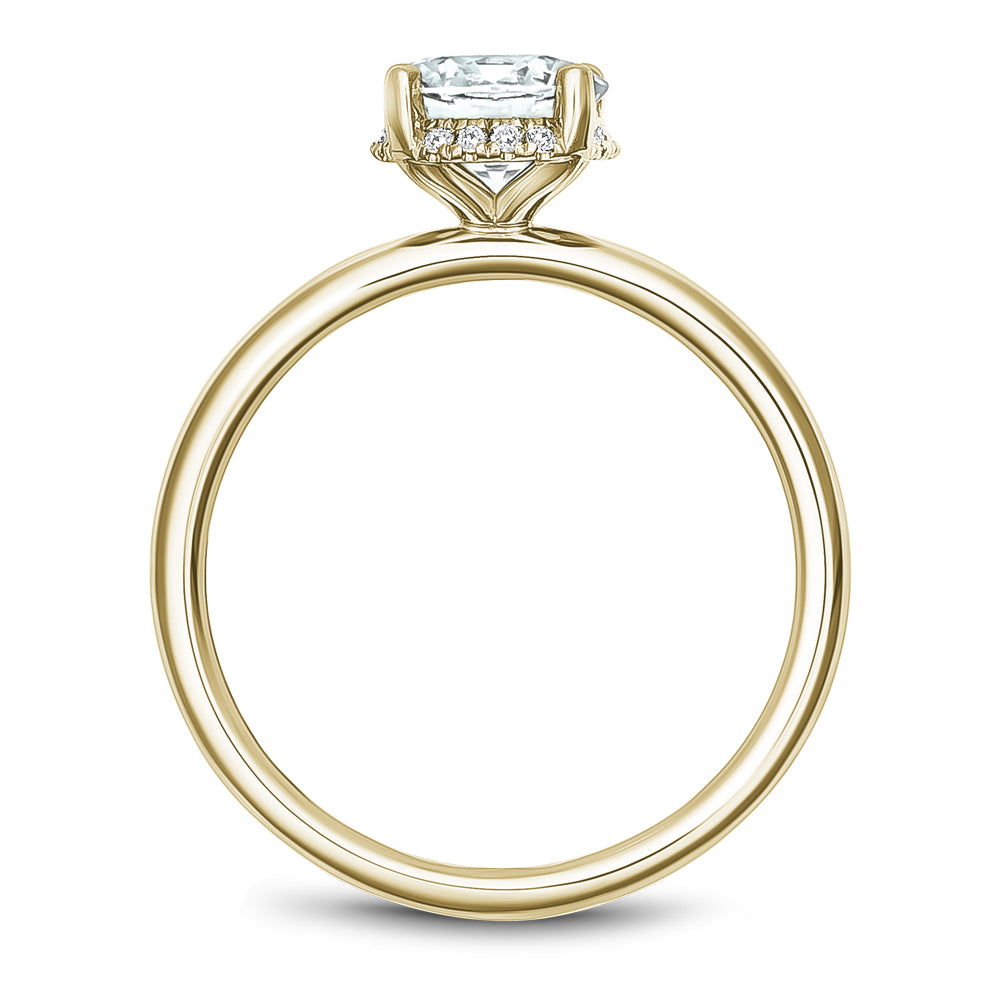 Noam Carver Diamond Rollover Halo Solitaire Engagement Ring B263-02A