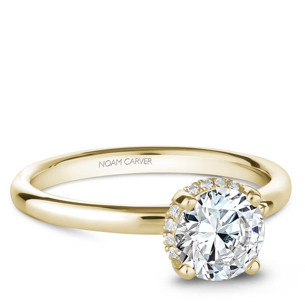 Noam Carver Diamond Rollover Halo Solitaire Engagement Ring B263-02A