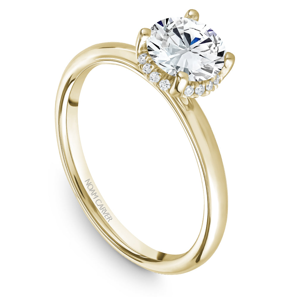 Noam Carver Diamond Rollover Halo Solitaire Engagement Ring B263-02A