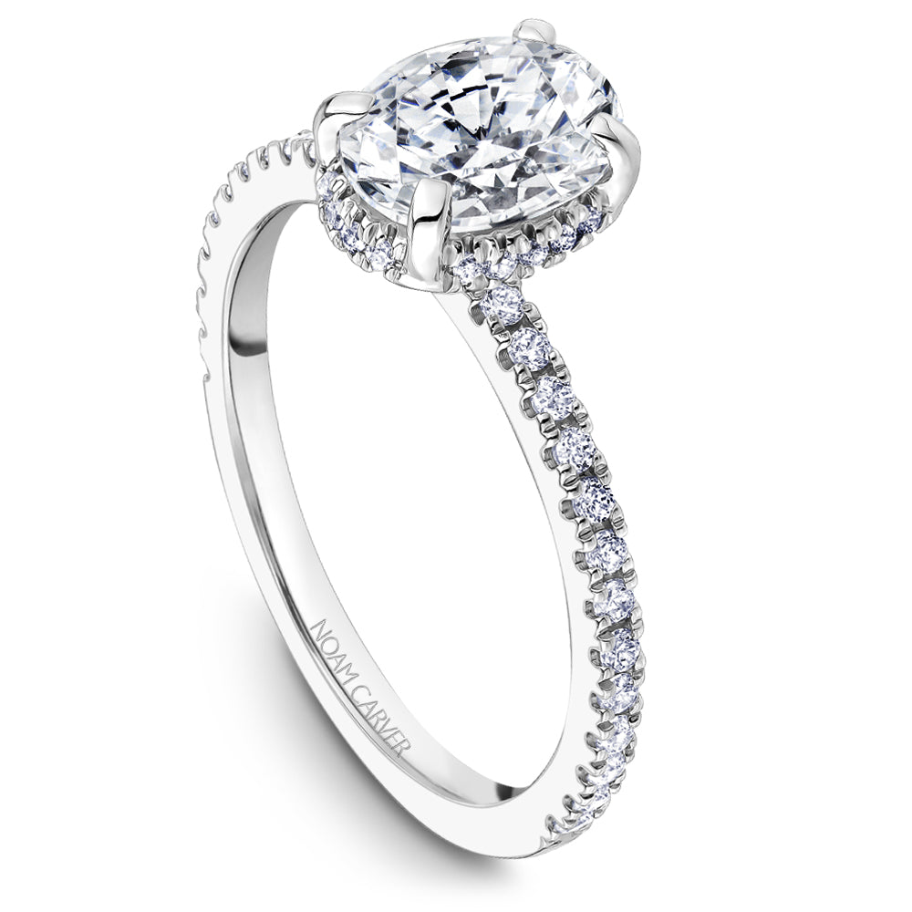 Noam Carver Oval Center with Rollover Halo Diamond Engagement Ring B264-01A