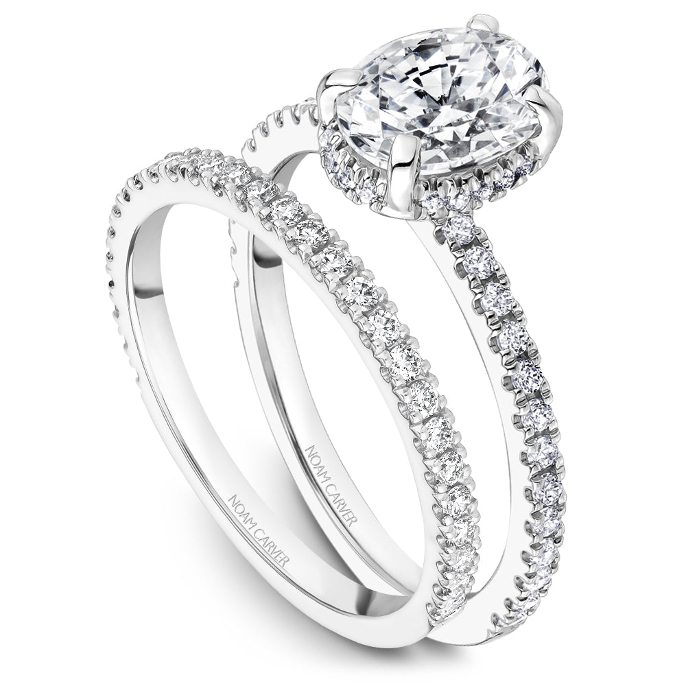 Noam Carver Oval Center with Rollover Halo Diamond Engagement Ring B264-01A