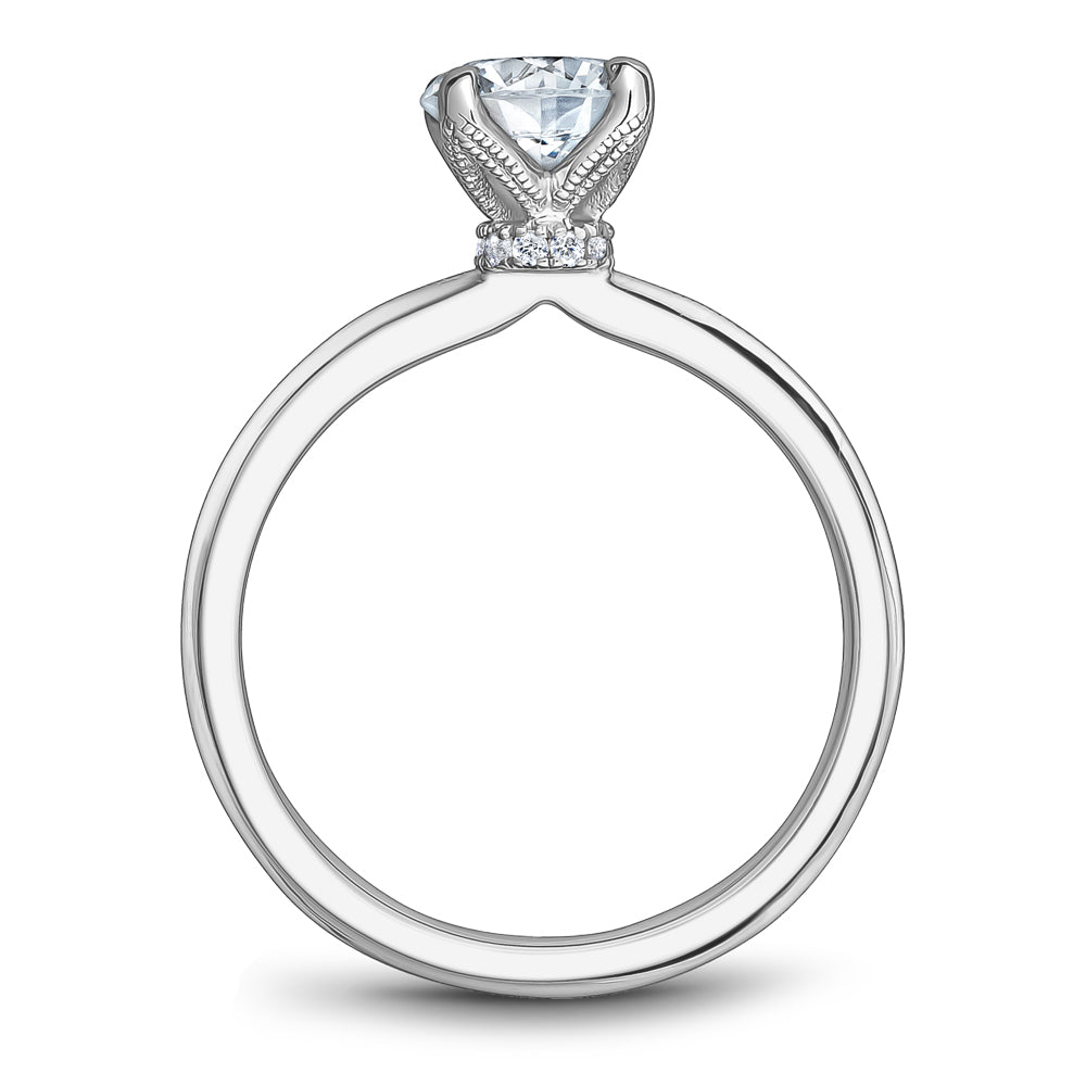 Noam Carver Solitaire Engagement Ring with Diamond Collar Detail B342-01A