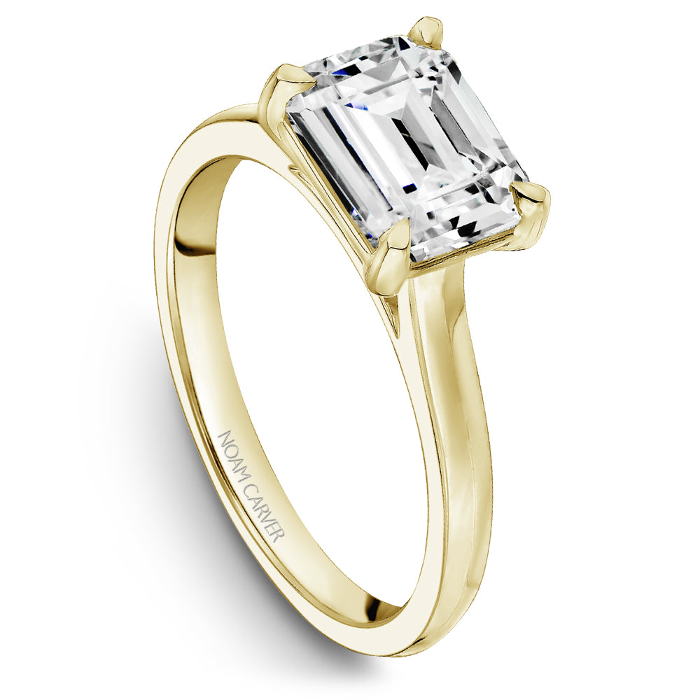 Noam Carver East West Emerald Solitaire Engagement Ring B353-02A