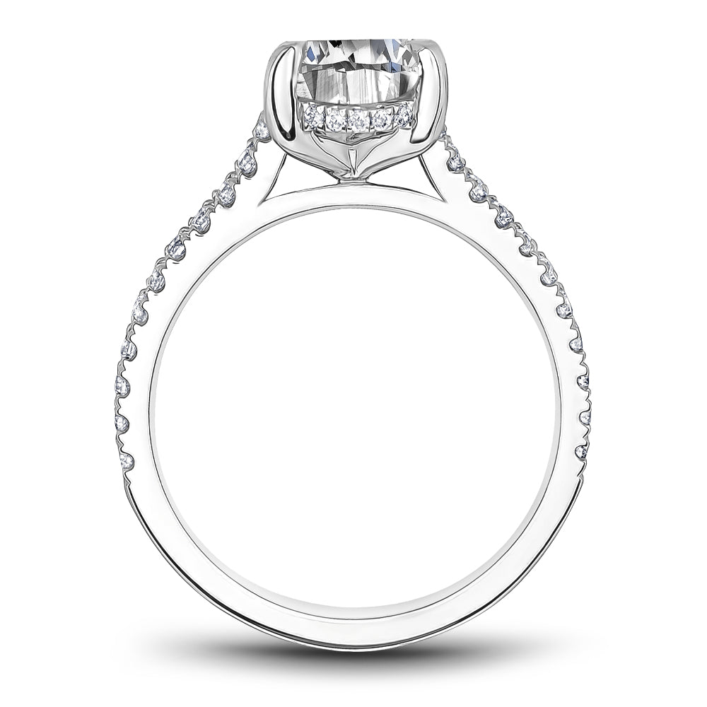 Noam Carver Oval Center Diamond Engagement Ring with Diamond Peek-A-Boo Halo B354-01A