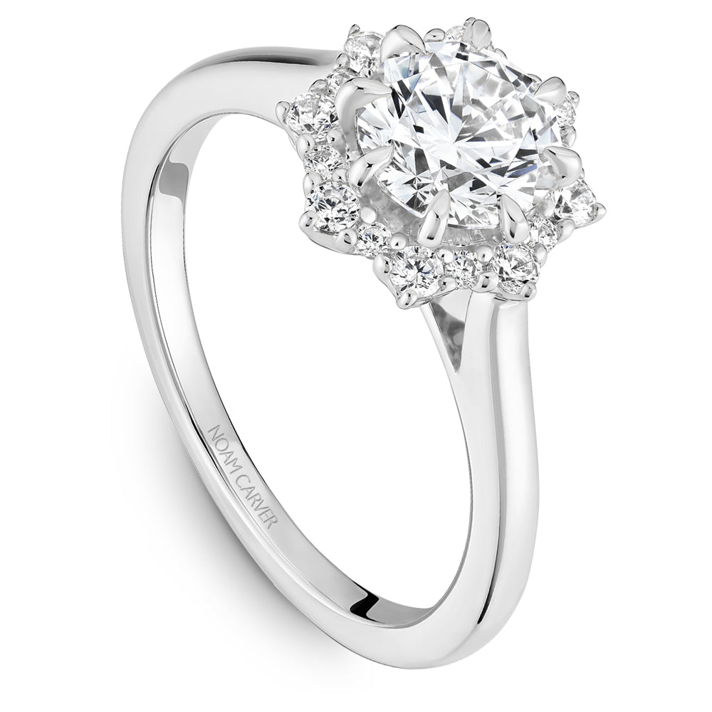 Noam Carver Starburst Diamond Halo Solitaire Engagement Ring B366-01A