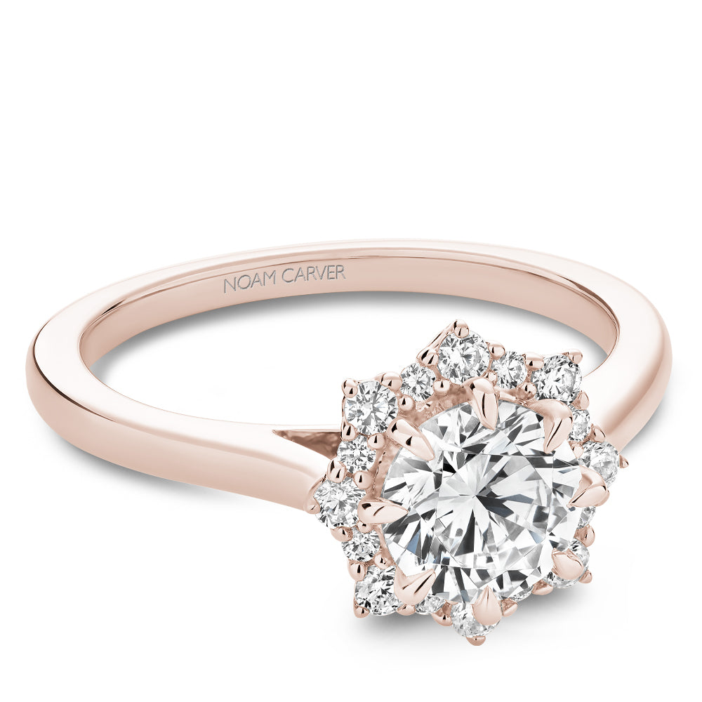 Noam Carver Starburst Diamond Halo Solitaire Engagement Ring B366-01A