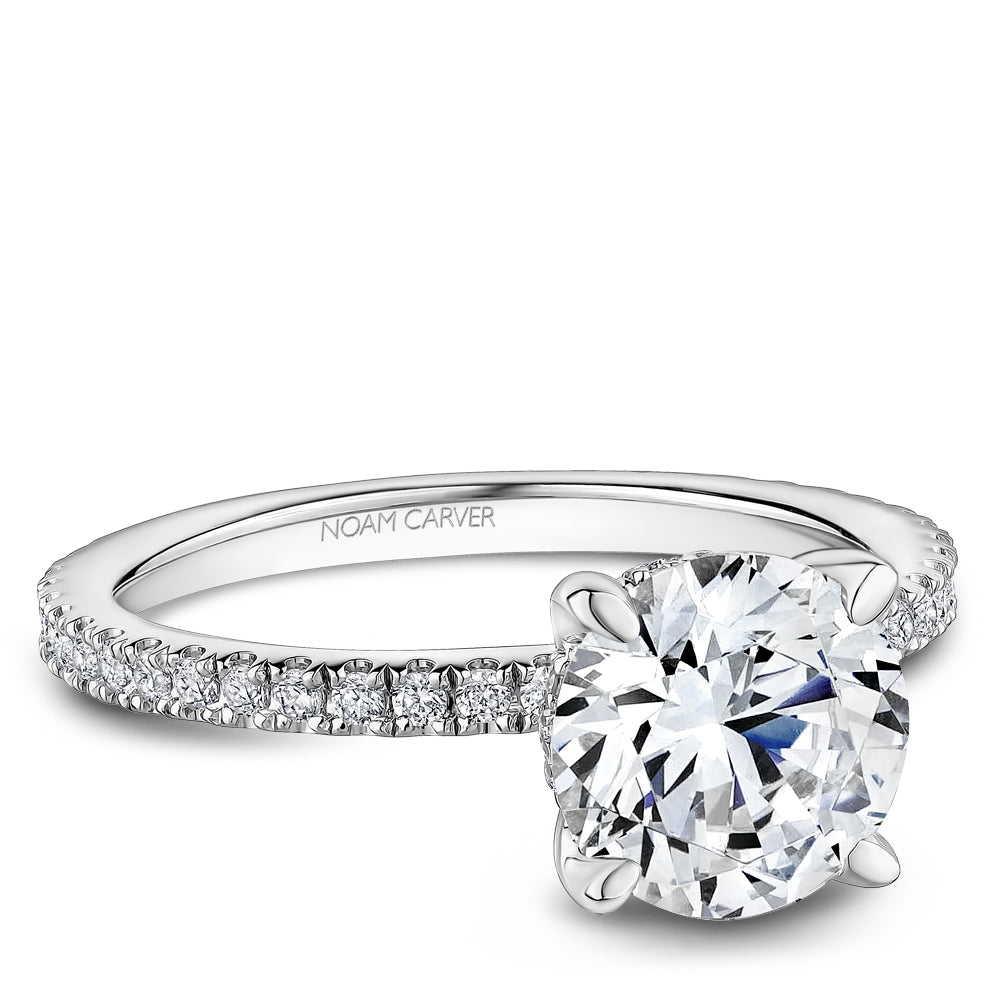 Noam Carver Diamond Engagement Ring with Diamond Detail Setting B372-01A