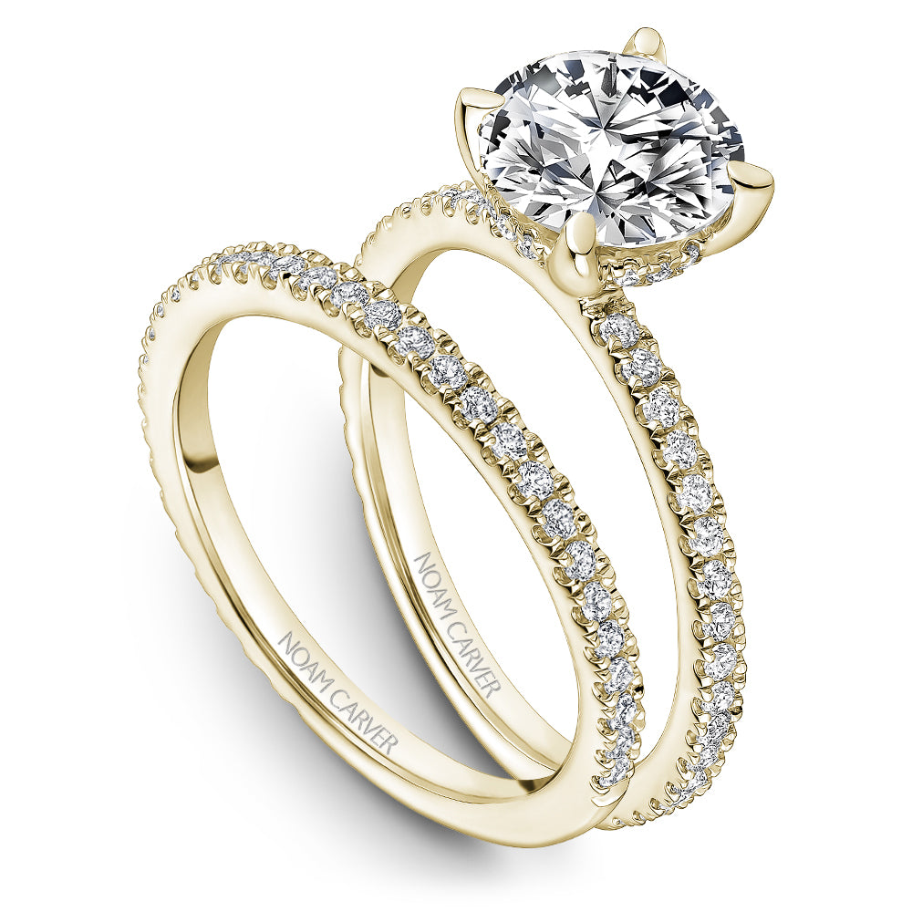 Noam Carver Diamond Engagement Ring with Diamond Detail Setting B372-01A
