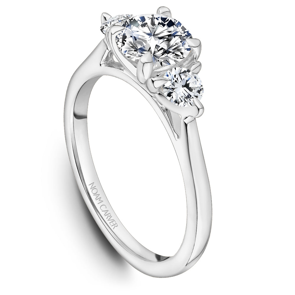 Noam Carver Three Stone Solitaire Engagement Ring B373-01A