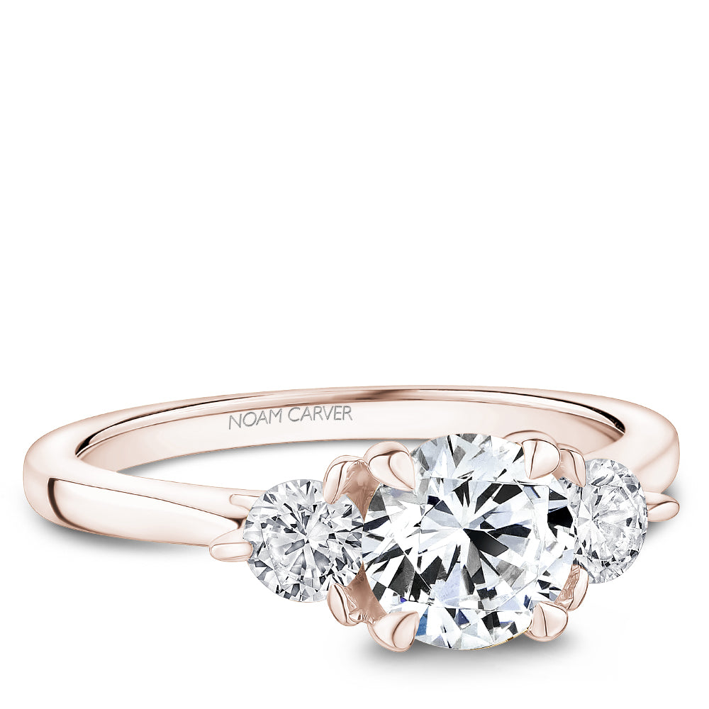 Ring Solitaire Engagement Carver Stone Cirelli Three B373-01A — Noam Jewelers