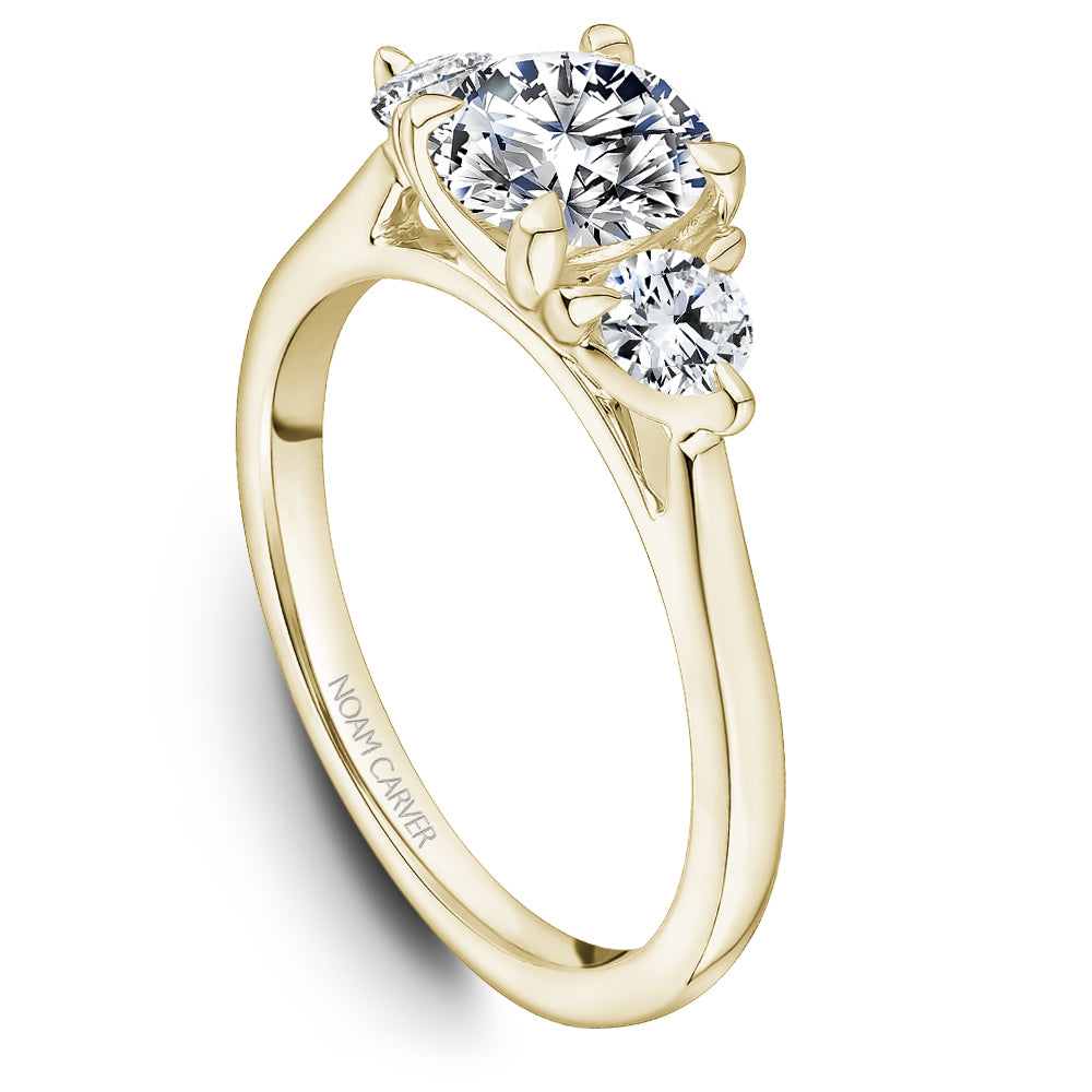 Noam Carver Three Stone Solitaire Engagement Ring B373-01A