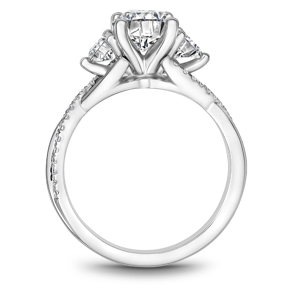 Noam Carver Three Stone Twisted Shoulder Diamond Engagement Ring B375-01A