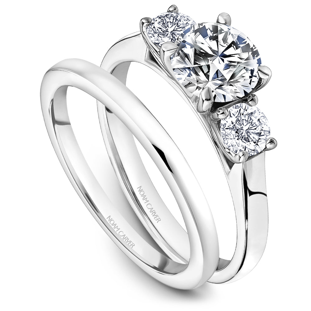 Noam Carver Three Stone Diamond Solitaire Engagement Ring B504-01A