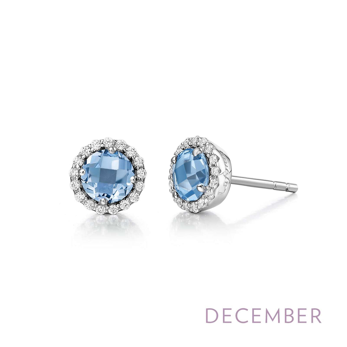 Lafonn Simulated Diamond &amp; Genuine Blue Topaz Birthstone Earrings - December BE001BTP