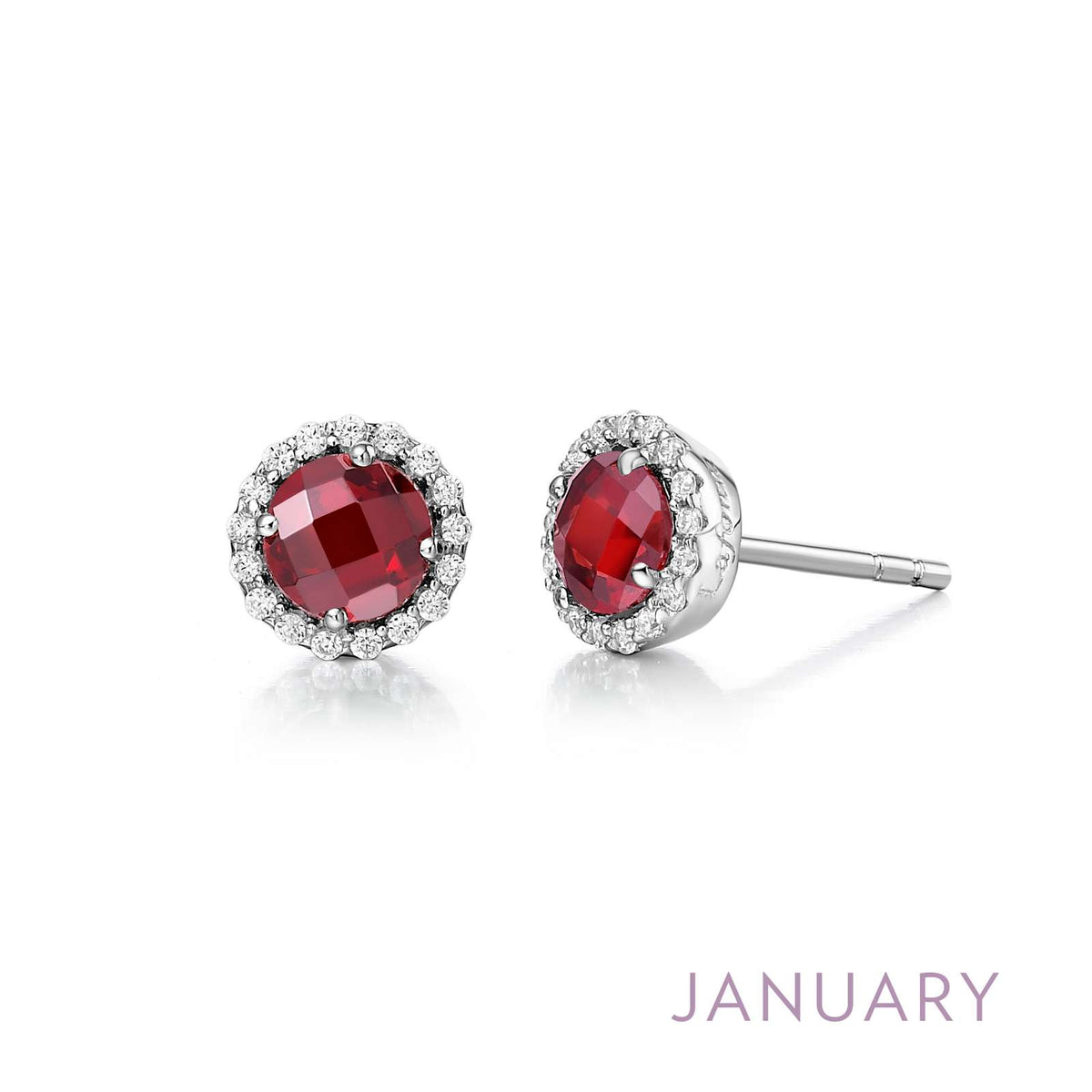 Lafonn Simulated Diamond &amp; Genuine Garnet Birthstone Earrings -January BE001GNP