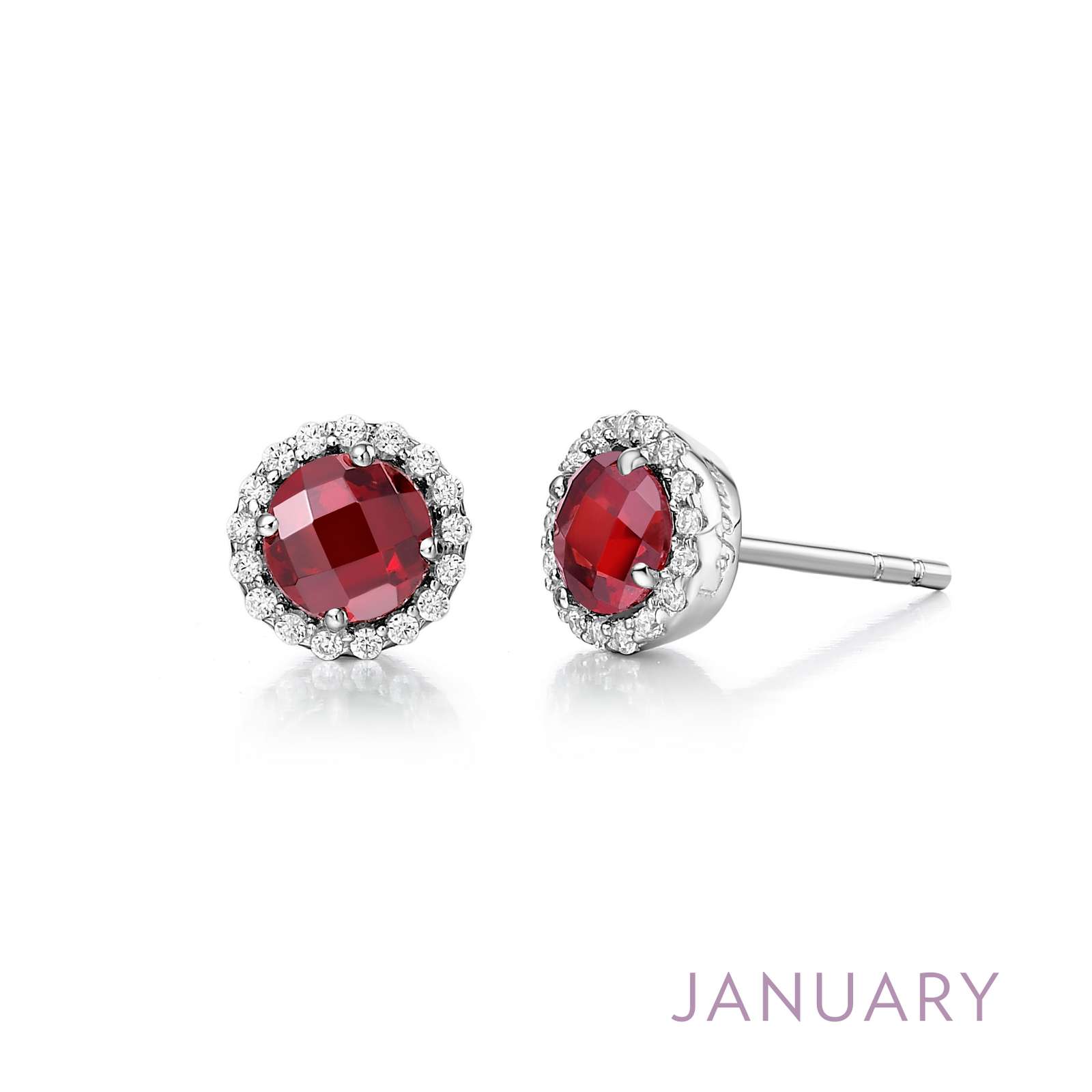 Lafonn Simulated Diamond & Genuine Garnet Birthstone Earrings -January BE001GNP