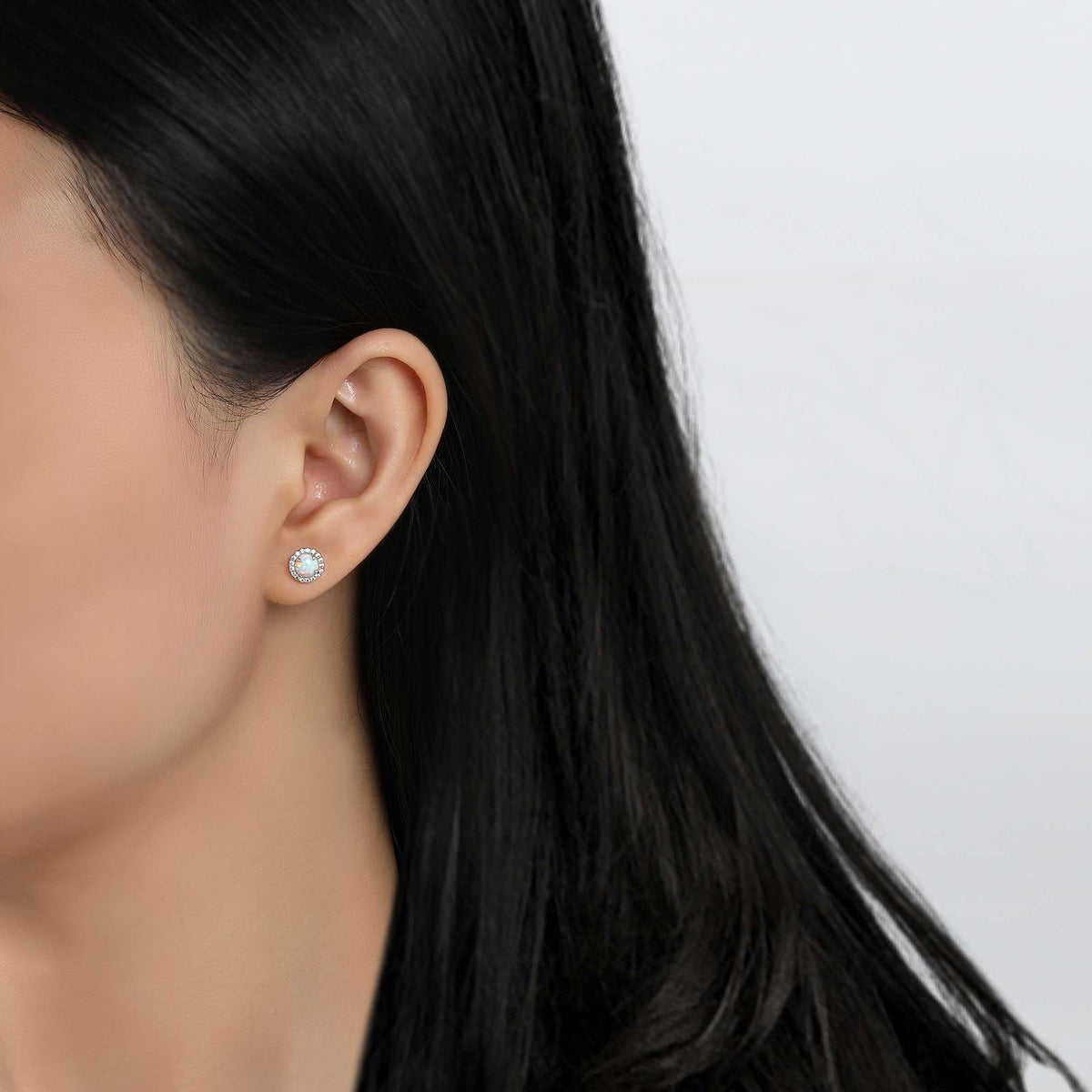 Lafonn Simulated Diamond &amp; Opal Birthstone Earrings - October BE001OPP