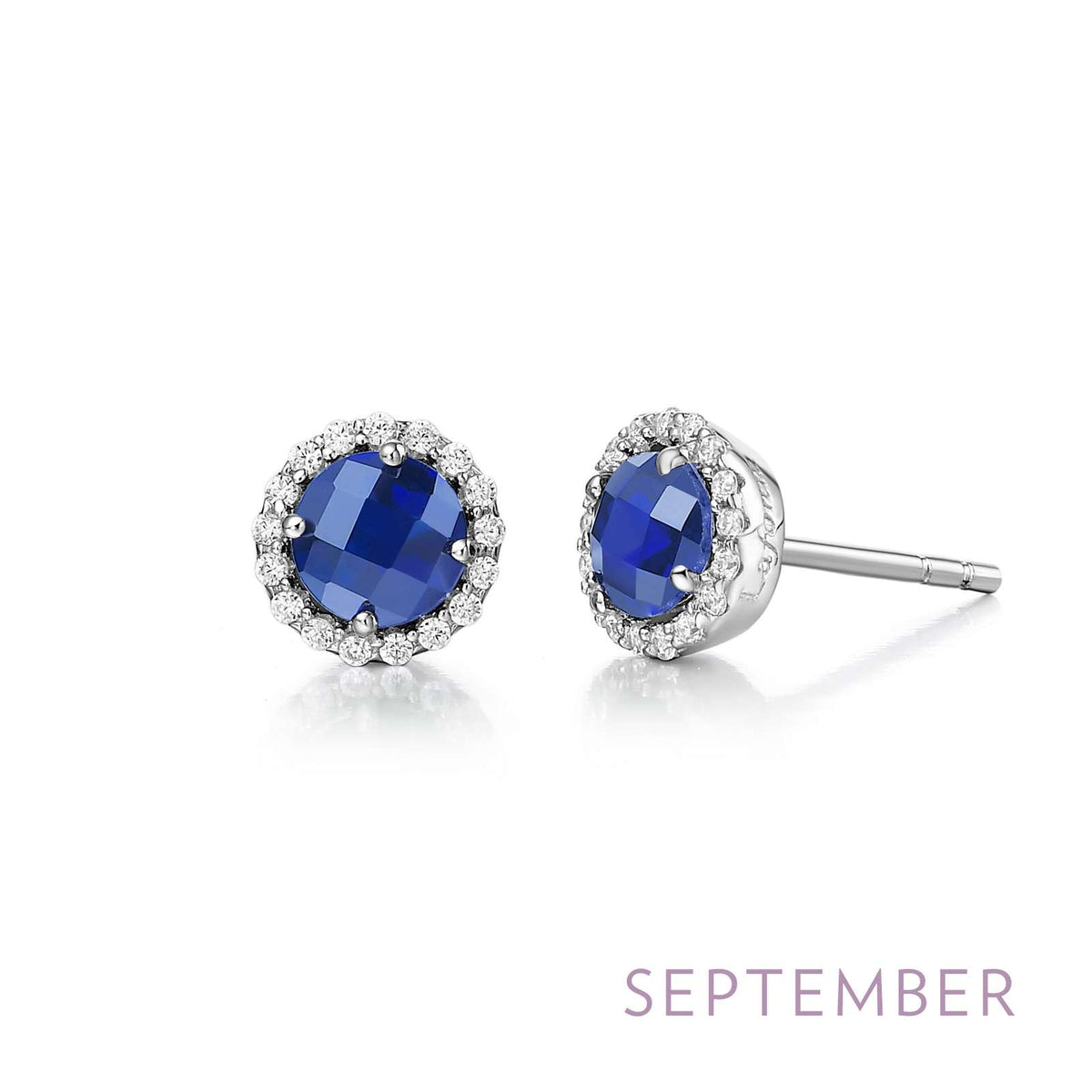Lafonn Simulated Diamond &amp; Blue Sapphire Birthstone Earrings - September BE001SAP