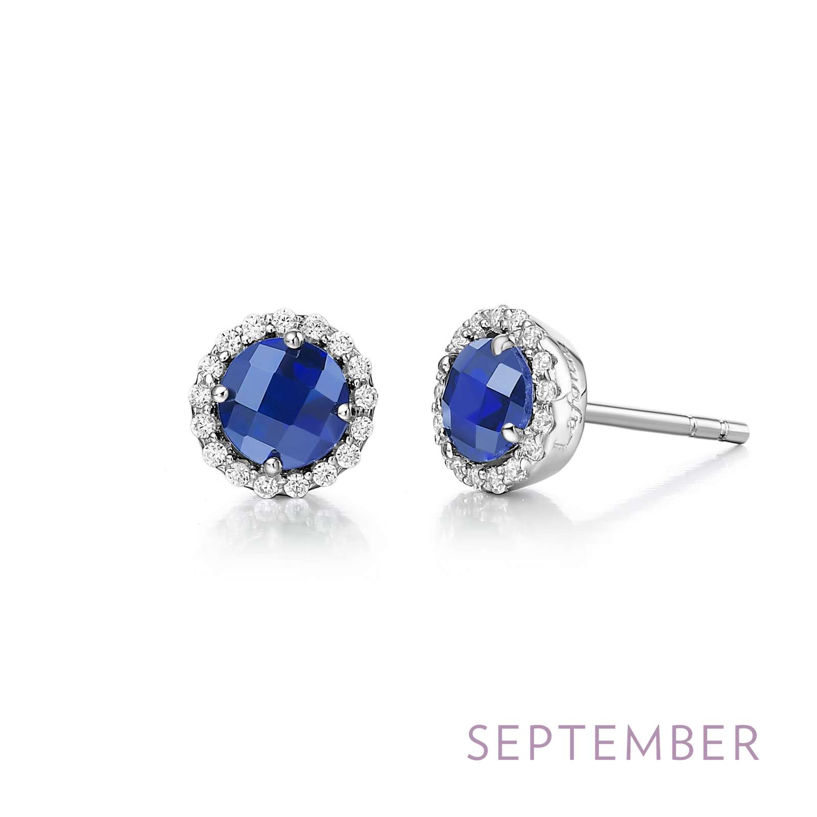 Lafonn Simulated Diamond & Blue Sapphire Birthstone Earrings - September BE001SAP