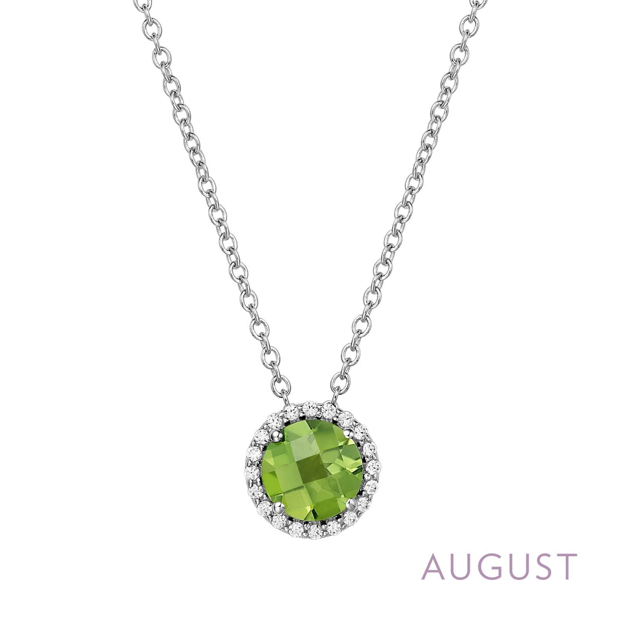 Lafonn Simulated Diamond &amp; Genuine Peridot Birthstone Necklace - August BN001PDP