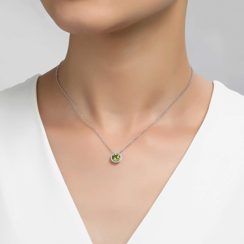 Lafonn Simulated Diamond & Genuine Peridot Birthstone Necklace - August BN001PDP