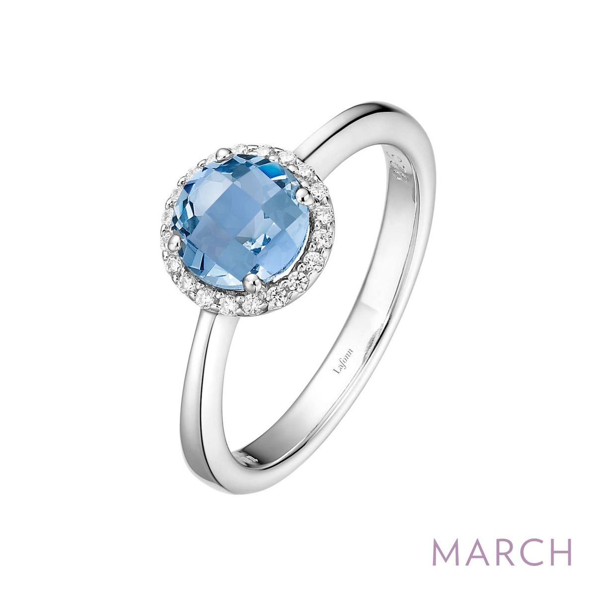 Lafonn Simulated Diamond &amp; Aquamarine Birthstone Ring - March BR001AQP