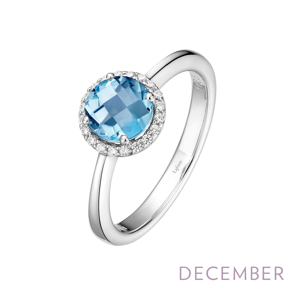 Lafonn Simulated Diamond &amp; Blue Topaz Birthstone Ring - December BR001BTP